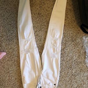 White ripped jeans